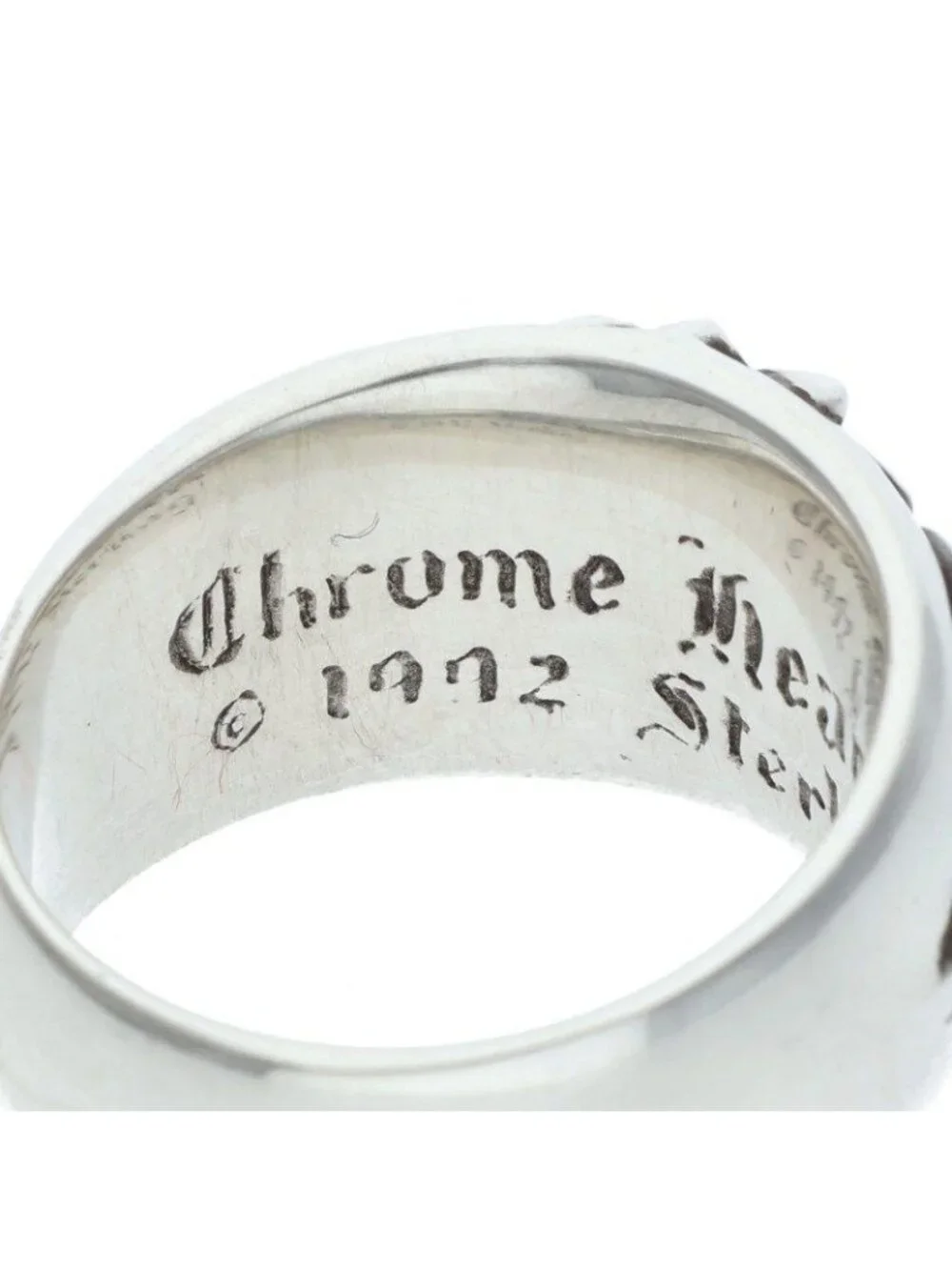 Chrome Hearts Flrl Crs Floral Cross Silver Ring